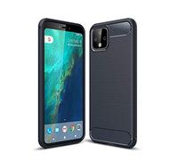 Cruzerlite Custodia Google Pixel 4, Cover Google Pixel 4, Carbon Fiber Texture Design Cover Anti-Scratch Shock Absorption Case for Google Pixel 4 (Blue)