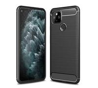 Cruzerlite Custodia Google Pixel 5, Cover Google Pixel 5, Carbon Fiber Texture Design Cover Anti-Scratch Shock Absorption Case for Google Pixel 5 (2020) (Black)