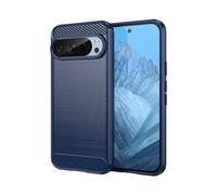 Cruzerlite Custodia per Google Pixel 9/9 Pro (2024), design in fibra di carbonio, antigraffio, materiale TPU, blu