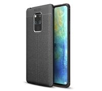 Cruzerlite Custodia per Huawei Mate 20X Custodia, Flexible Slim Case with Leather Texture Grip Pattern and Shock Absorption TPU Cover per Huawei Mate 20X (Black)
