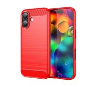Cruzerlite Custodia per iPhone 17, in fibra di carbonio, con texture di design, antigraffio, antiurto, Cover per iPhone 17 (2025) (rosso)