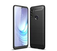 CruzerLite Custodia per Moto G50 Custodia in Fibra di Carbonio Texture Design Cover Assorbimento Urti per Moto G50 (nero)