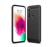 Cruzerlite Custodia Moto G8 Plus, Cover Moto G8 Plus, Carbon Fiber Texture Design Cover Anti-Scratch Shock Absorption Case for Moto G8 Plus (Black)