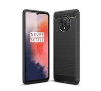 Cruzerlite Custodia per OnePlus 7T, Cover per OnePlus 7T, Carbon Fiber Texture Design Cover Anti-Scratch Shock Absorption Case for OnePlus 7T (Black)