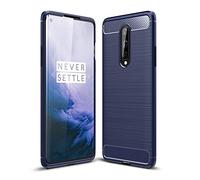Cruzerlite Custodia per Oneplus 8, Cover per Oneplus 8, Carbon Fiber Texture Design Cover Anti-Scratch Shock Absorption Case per Oneplus 8 (2020) (Blue)