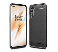 Cruzerlite Custodia per Oneplus Nord, Carbon Fiber Texture Design Cover Anti-Scratch Shock Absorption Cover per Oneplus Nord (2020) (Black)