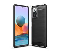Cruzerlite Custodia per Redmi Note 10 Pro Max, Carbon Fiber Texture Cover Shock Absorption Cover for Redmi Note 10 Pro Max/ 10 Pro (Black)