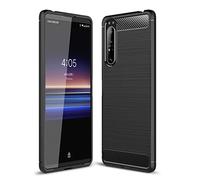 Cruzerlite Custodia per Sony Xperia 1 II, Cover per Sony Xperia 1 II, Carbon Fiber Texture Design Cover Anti-Scratch Shock Absorption Case per Sony Xperia 1 II (Black)