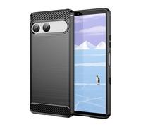 CruzerLite Custodia per Sony Xperia 10 VII, design in fibra di carbonio, antigraffio, assorbimento degli urti, progettata per Sony Xperia 10 VII (2025) (nero)