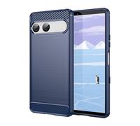 CruzerLite Custodia per Sony Xperia 10 VII, design in fibra di carbonio, antigraffio, assorbimento degli urti, progettata per Sony Xperia 10 VII (2025) (blu)