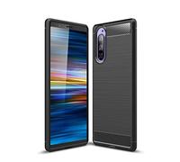 Cruzerlite Custodia per Sony Xperia 5, Cover Xperia 5, Carbon Fiber Texture Back Cover Anti-Scratch Shock Absorption Cover per Sony Xperia 5 (Black)