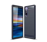 Cruzerlite Custodia per Sony Xperia 5, Cover Xperia 5, Carbon Fiber Texture Back Cover Anti-Scratch Shock Absorption Cover per Sony Xperia 5 (Blue)