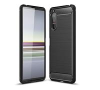 Cruzerlite Custodia for Sony Xperia 5 II, Carbon Fiber Texture Design Cover Anti-Scratch Shock Absorption Case for Sony Xperia 5 II (2020) (Black)