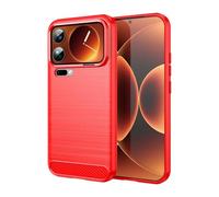 Cruzerlite Custodia per Xiaomi 17 Pro Max, in fibra di carbonio texture design cover antigraffio antiurto (2025) (rosso, Xiaomi 17 Pro Max)