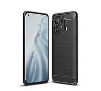 Cruzerlite Custodia per Xiaomi Mi 11 Pro (2021) in Fibra di Carbonio Texture Design Cover Assorbimento Degli Urti Xiaomi Mi 11 Pro (nero)
