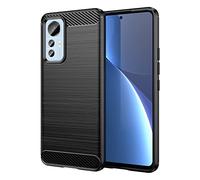 CruzerLite Custodia per Xiaomi Mi 12 Lite, design in fibra di carbonio, antigraffio, assorbimento degli urti, custodia per Xiaomi Mi 12 Lite 5G (2022) (nero)