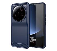 Cruzerlite Custodia per Xiaomi Mi 13 Ultra, Carbon Fiber Texture Cover Shock Absorption Cover per Xiaomi Mi 13 Ultra (2023) (Blue)