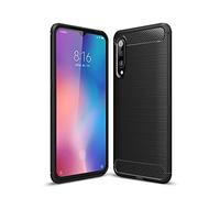 Cruzerlite Custodia Xiaomi Mi 9, Cover Xiaomi Mi 9, Carbon Fiber Shock Absorption Slim TPU Cover for Xiaomi Mi 9 (Black)