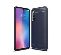Cruzerlite Custodia Xiaomi Mi 9, Cover Xiaomi Mi 9, Carbon Fiber Shock Absorption Slim TPU Cover for Xiaomi Mi 9 (Blue)