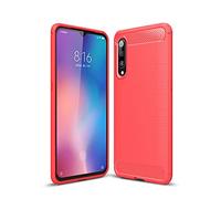 Cruzerlite Custodia per Xiaomi Mi 9, Carbon Fiber Shock Absorption Slim TPU Cover per Xiaomi Mi 9 (Red)