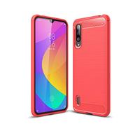 Cruzerlite Custodia per Xiaomi Mi 9 Lite, Carbon Fiber Texture Design Cover Anti-Scratch Shock Absorption Cover per Xiaomi Mi 9 Lite (Red)