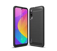 Cruzerlite Custodia per Xiaomi Mi A3, Carbon Fiber Texture Back Cover Anti-Scratch Shock Absorption Cover per Xiaomi Mi A3 (Black)
