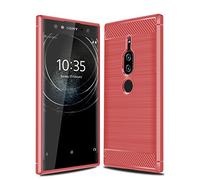 Cruzerlite Custodia Sony Xperia XZ2 Premium Custodia, Carbon Fiber Shock Absorption Slim Cover for Sony Xperia XZ2 Premium (2018) (Red)