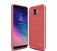 Cruzerlite Galaxy A6 2018 Custodia, Carbon Fiber Shock Absorption Slim Case for Samsung Galaxy A6 2018 (Red)