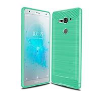 Cruzerlite Sony Xperia XZ2 Compact Custodia, Carbon Fiber Shock Absorption Slim Case for Sony Xperia XZ2 Compact (2018) (Teal)