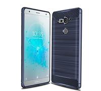 Cruzerlite Sony Xperia XZ2 Compact Custodia, Carbon Fiber Shock Absorption Slim Case for Sony Xperia XZ2 Compact (2018) (Blue)