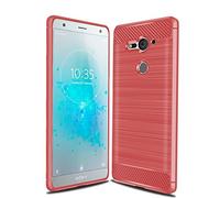 Cruzerlite per Sony Xperia XZ2 Compact Custodia, Carbon Fiber Shock Absorption Slim Cover per Sony Xperia XZ2 Compact (2018) (Red)