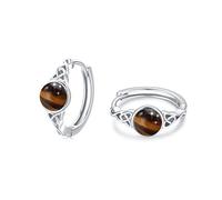 CRWENG Orecchini a cerchio da donna, in argento sterling 925, piccoli orecchini a cerchio, regalo per mamma, donne, sorelle, San Valentino, festa della mamma, compleanno, 14mm, Argento sterling, Opale