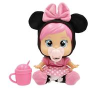 CRY BABIES Disney MINNIE Bambola bebè Cry Babies Loving Care Disney ispirata a Minnie Mouse, include 3 accessori e piange vere lacrime. Bambini dai 3 anni in su.