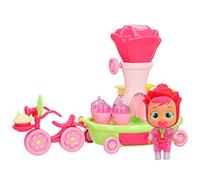 Cry Babies Magic Tears Happy Flowers, La Bici dei Profumi di Rose Playset, Bambola di Rose e 17 Accessori per Creare dei Profumi per Gioco Giocattolo per Bambini e Bambine dai 3 Anni, Multicolore