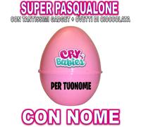 CRY BABIES SUPER PASQUALONE SORPRESONE UOVO DI PASQUA CONTENITORE BAMBINO BABY