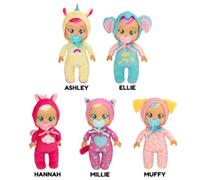 Cry babies tiny cuddles daycare, bambola soffice assortita con ciuccio, ideali per i piccoli