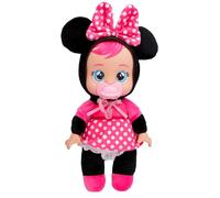 Cry Babies Tiny Cuddles Disney Minnie, Bambola di Peluche ispirata a Minnie Mouse della Disney, che Piange Lacrime Vere, Giocattolo Regalo per Bambini e Bambine dai 18 Mesi in su