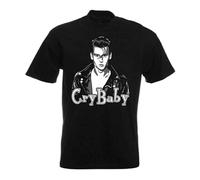 Cry-Baby Retro Rock N Roll Johnny Depp Biker Jacket Graphic T-Shirt Black XL