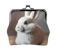 Cry White Rabbit Print Fashion forward donne portamonete carino mini cerniera portafoglio con chiusura a bacio impermeabile
