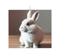 Cry White Rabbit Print Tappetino assorbente per scolapiatti Tappetino da banco pieghevole riutilizzabile accessorio per lavello da cucina