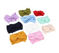 Cryfokt 10Pcs Nylon Baby Head Wraps Cute Bow Hair Bands for Infants