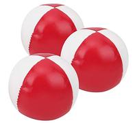 Cryfokt 3 Palline da Giocoliere in Pelle Sintetica. Kit Leggero Ed Efficiente per Principianti e Professionisti per Il Tempo Libero e l'intrattenimento. (Rosso e Bianco)