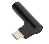 Cryfokt Adattatore per Cuffie da Tipo C a 3,5 Mm Supporto Chip DAC Ad Alta fedeltà 32 Bit 384 KHz per Telefoni e Tablet Lega di Alluminio (BLACK)
