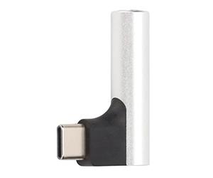 Cryfokt Adattatore per Cuffie da Tipo C a 3,5 Mm Supporto Chip DAC Ad Alta fedeltà 32 Bit 384 KHz per Telefoni e Tablet Lega di Alluminio (Argento Bianco)