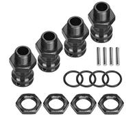 Cryfokt Affidabile Adattatore di Estensione Ruota da 4 Pezzi 17mm Esagonale 23mm per Lega di Alluminio per Auto RC 1/8 (BLACK)