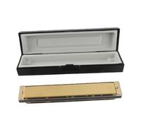 Cryfokt Armonica a Bocca Professionale Arpa Diatonica Piastra Base in Ottone di qualità Premium per Musicisti Nero 24 Fori 1x (Chiave D)