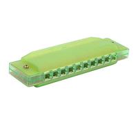 Cryfokt Armonica in Plastica Trasparente a 10 Fori per Bambini, Pratico Materiale ABS, Ottimo per gli Amanti della Musica, Verde/cremisi/rosa (GREEN)