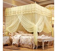 Cryfokt Baldacchino da Letto di Lusso in Pizzo Princess con Tre Aperture Laterali per Biancheria da Letto con Zanzariera (180 * 200 * 200)