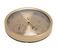 Cryfokt Barometro Igrometro 3 in 1 Misuratore di Temperatura Appeso a Parete Quadrante Dorato Stazione di Previsioni del Tempo per Casa e Ufficio 130 Mm