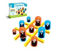 Cryfokt Big Eat Small Game Gioco da Tavolo Interattivo in Plastica per Scacchi Allineati per Bambini e Adulti, Adatto per L'home Office Blu e Giallo (5777-26)